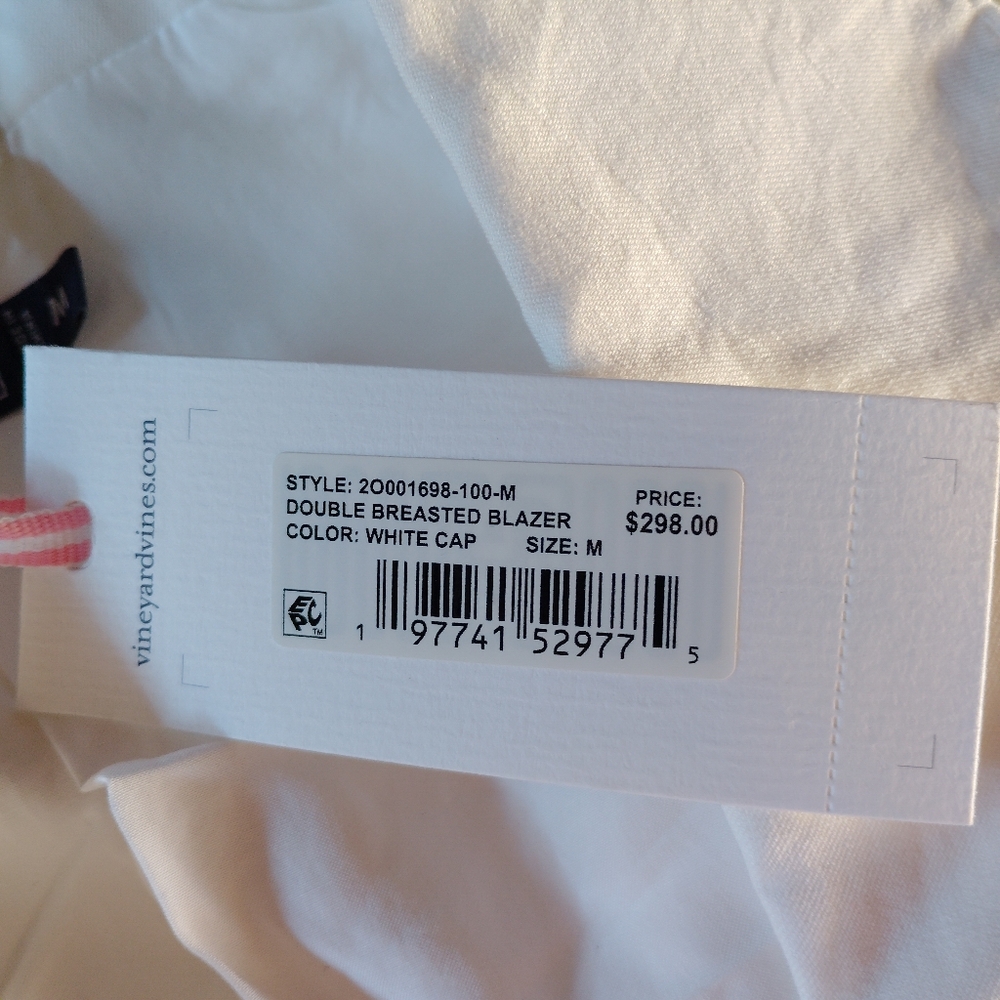 Vineyard Vines Double Breasted Linen Blazer In White Cap $298 Nautical Preppy - Picture 7 of 8